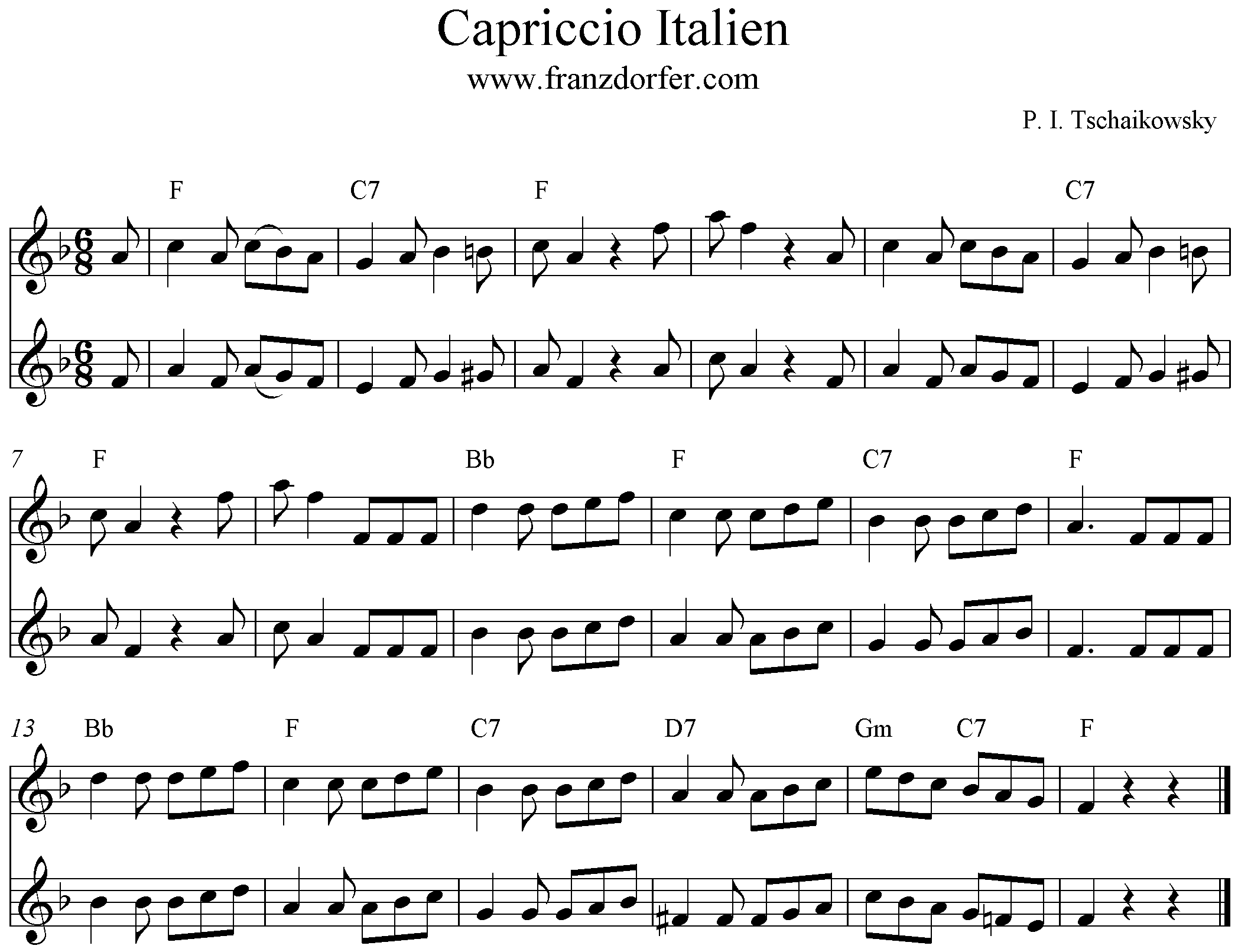 Noten Capriccio Italien - Bianca